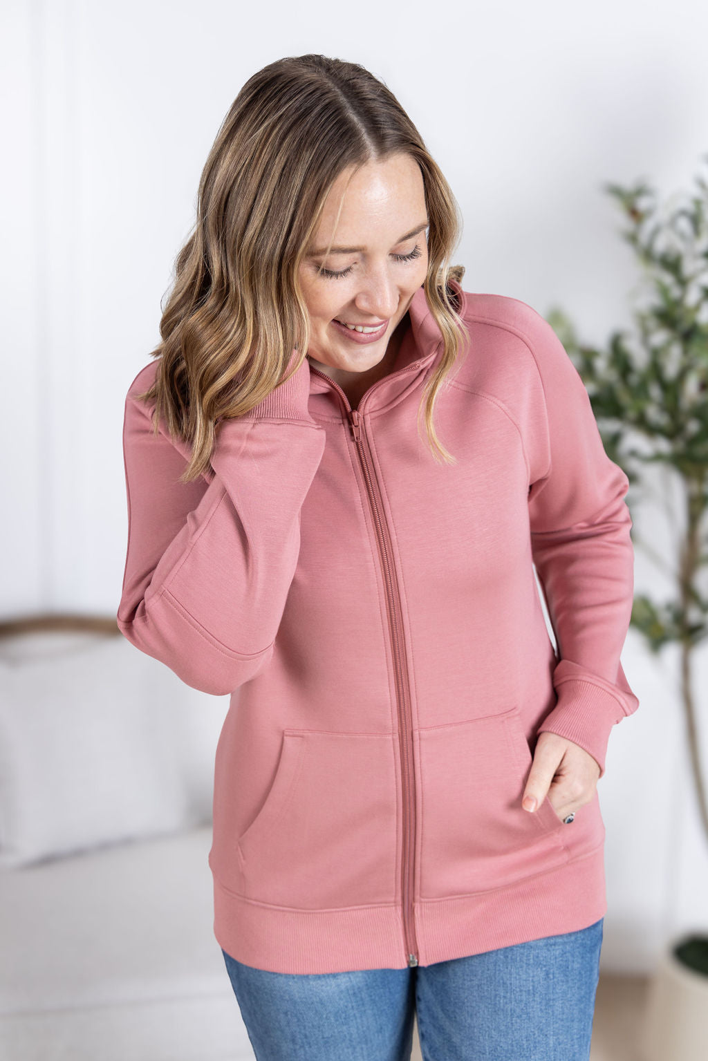 Scuba FullZip Hoodie - Rose